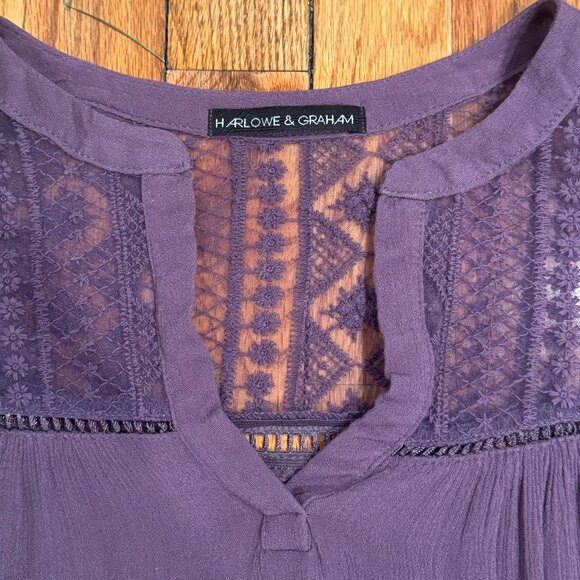 Harlowe & Graham Women's Purple Long Sleeve Top Size Small - Picture 2 of 3